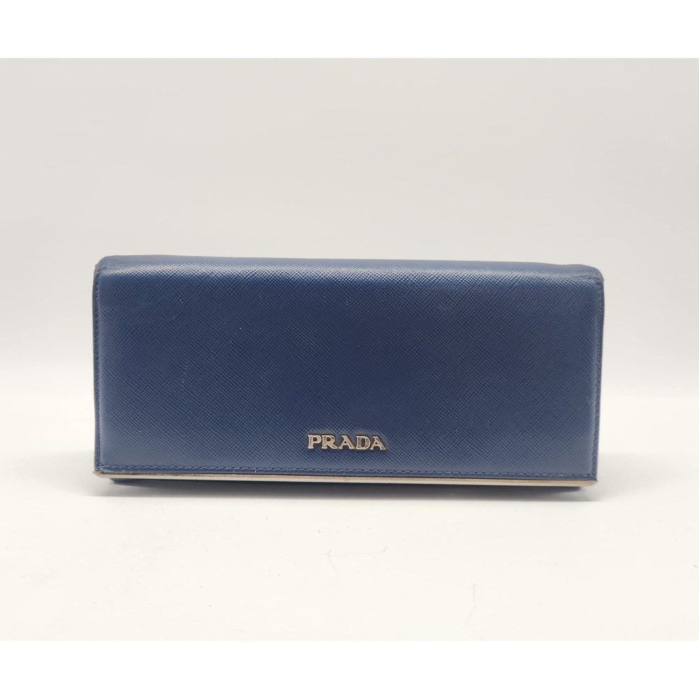PRADA Saffiano Metal Bluette Wallet 460PRAXFE